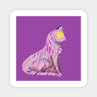 Van Gough inspired twilight pretty kitty Magnet