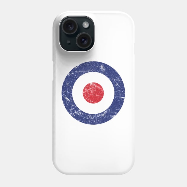 RAF Roundel British Plane Target Distressed & Worn MOD 60s Britain Phone Case by phoxydesign