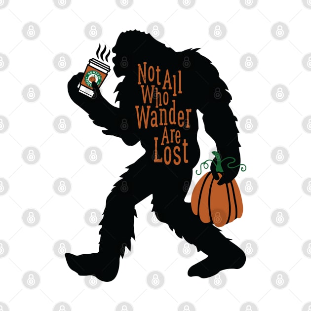 Pumpkin Spice Bigfoot - Sasquatch Coffee Addict by Angel Pronger Design Chaser Studio