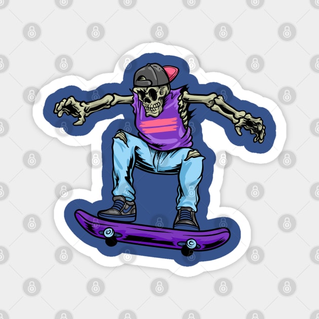 SKeleton skate Magnet by designtshirtcity