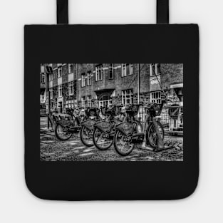 Yellow Bicycles In Monochrome Tote