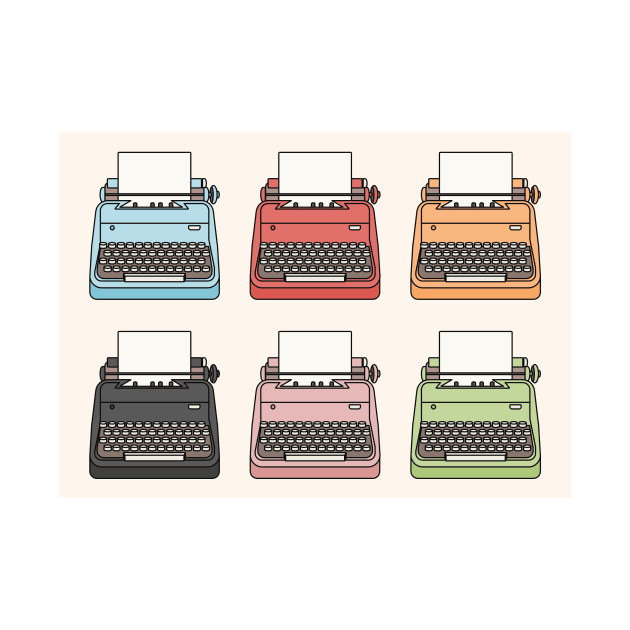 Cute Colourful Typewriters by RumourHasIt