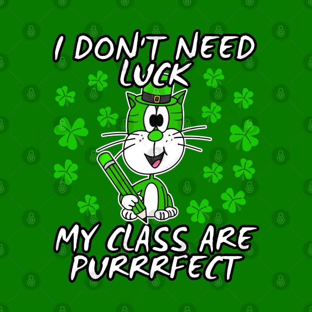 St. Patrick's Day Teacher Cat by doodlerob