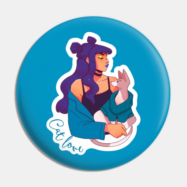 Cat Lady with Sphinx Pin by machmigo