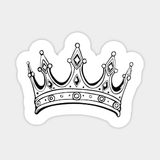 monochrome crown illustration, outline drawing, coloring page Magnet