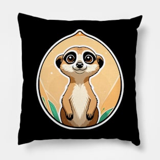Meerkat Cute Illustration Pillow