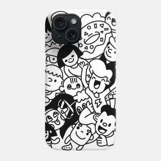 Happy kid cartoon doodle collection ,Hand Drawn Vector Illustration of Doodle, illustrator line tools drawing,Flat Design Phone Case