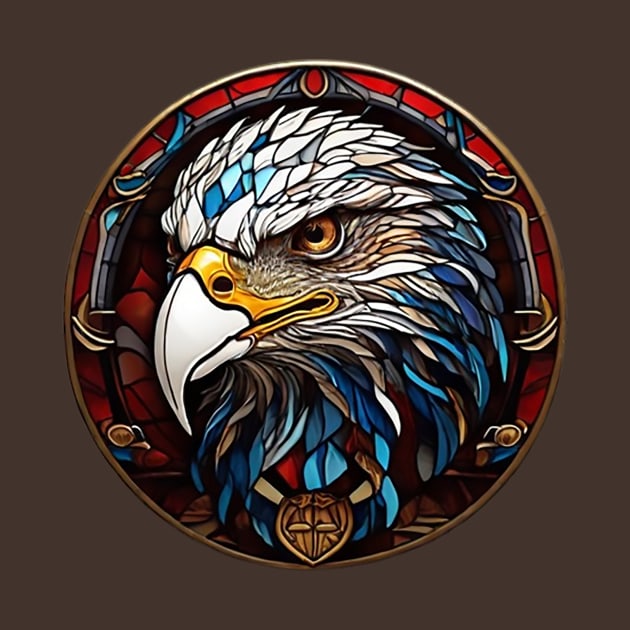 Eagle Portrait in Stained Glass by likbatonboot