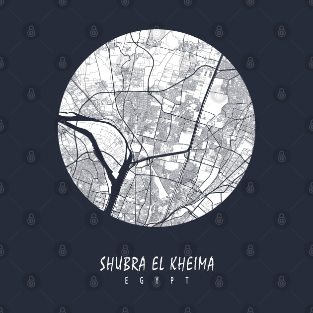 Shubra El Kheima, Egypt City Map - Full Moon by deMAP Studio