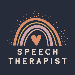 Speech Therapist - Boho Casual Rainbow Dark Design T-Shirt