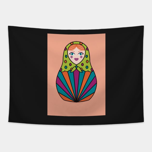 Spots & Stripes Russian Doll Tapestry by Slepowronski