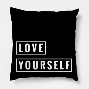 Love yourself minimal design by Minimal DM Pillow