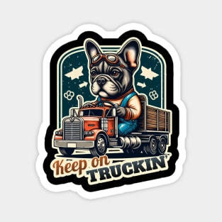 Truck driver French Bulldog Magnet