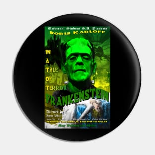 Frankenstein Faux Retro Movie Poster Pin