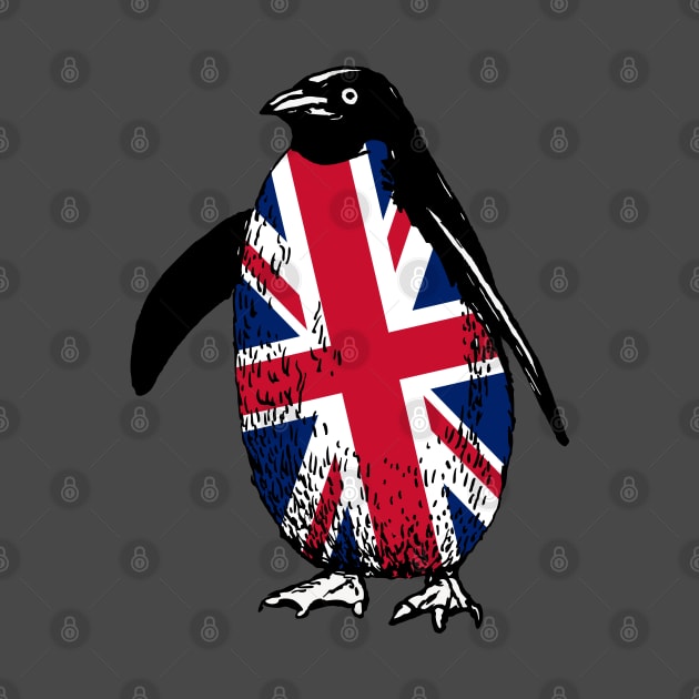 United Kingdom Penguin Flag of United Kingdom | Vintage Penguin Supporting United Kingdom by Mochabonk