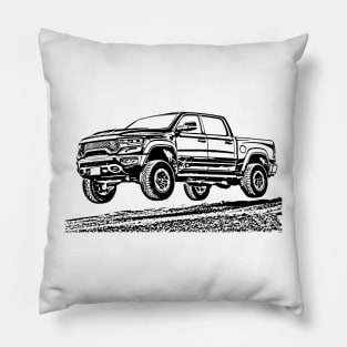 RAM 1500 TRX Supercharged Sketch Art Pillow