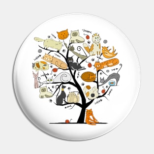 Cats Tree Pin