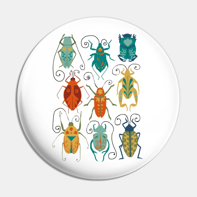 Folk Art Beetles Pin by ahadden