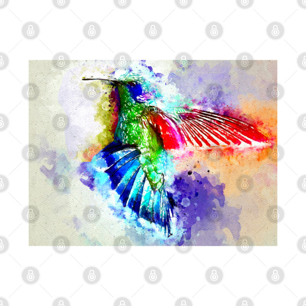 Watercolor Hummingbird by danieljanda