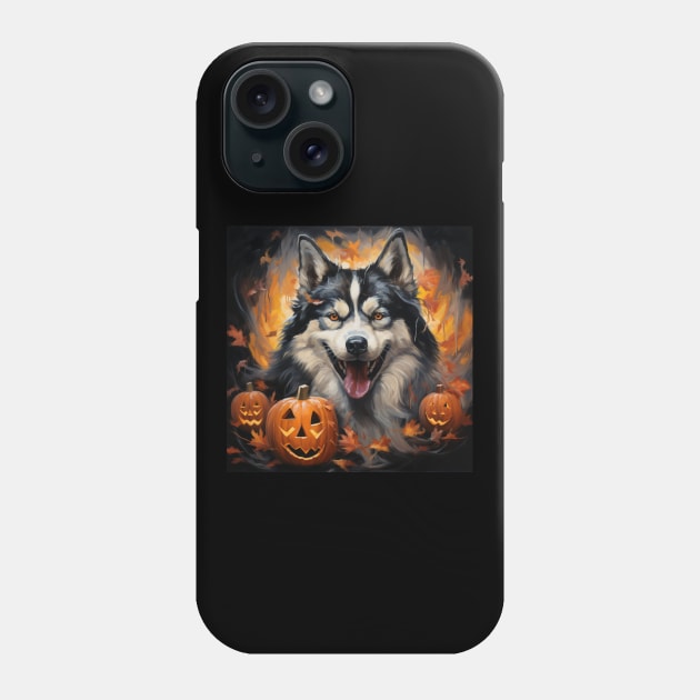 Halloween Alaskan Malamute Phone Case by NatashaCuteShop