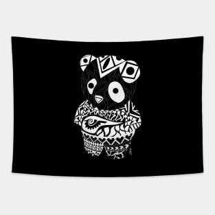 kuro black panda ecopop with mexican totonac patterns Tapestry