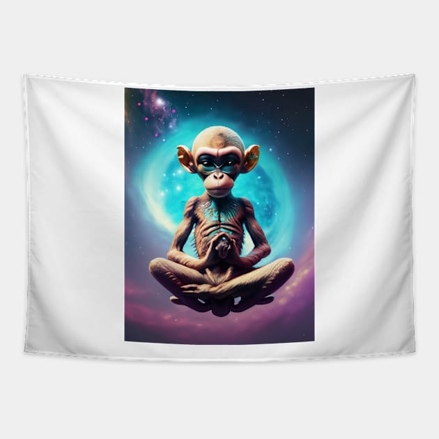 Yoga Monkey Tapestry by darkak