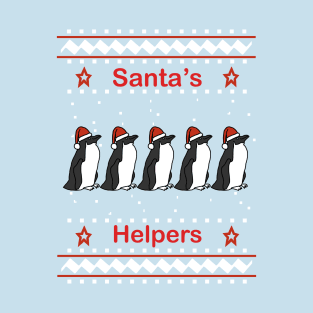 Santas Helpers Christmas Sweaters Penguins T-Shirt