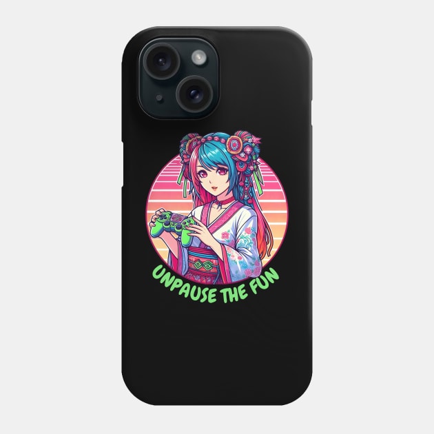 Unpause the fun gamer girl Phone Case by Japanese Fever