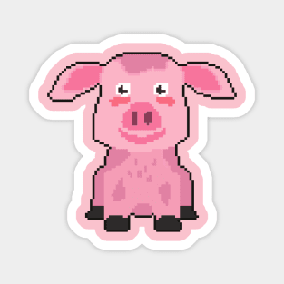 Porky Pals: Pixel Art Design for Whimsical Outfits Magnet