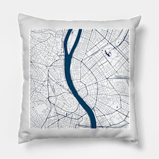 Kopie von Kopie von Kopie von Lisbon map city map poster - modern gift with city map in dark blue Pillow