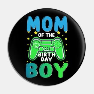 funny mom of the birthday boy matching video gamer party Pin