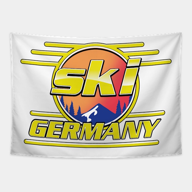 ski Germany 80s logo Tapestry by nickemporium1