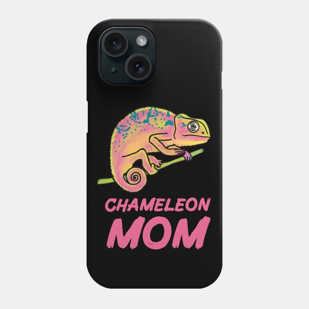 Pink Chameleon Mom for Chameleon Lovers Phone Case by Mochi Merch