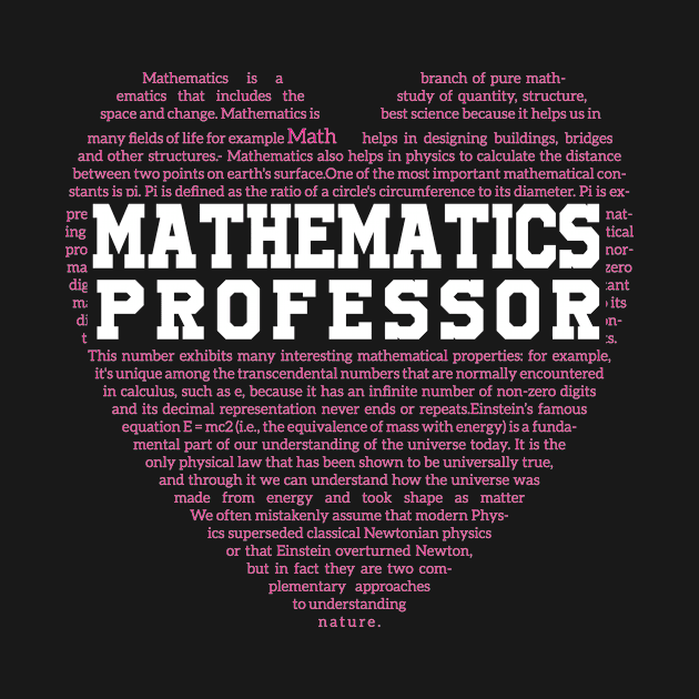 math professor lovers with pink heart design by TeeDesignMaster