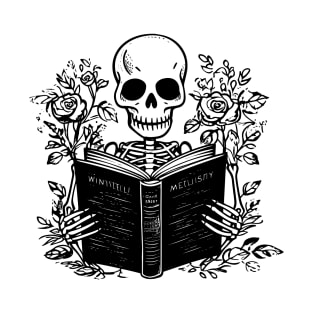 skeleton reading book T-Shirt