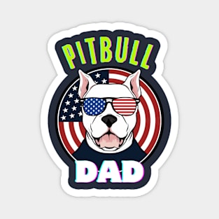 Pitbull Dad USA Flag Magnet