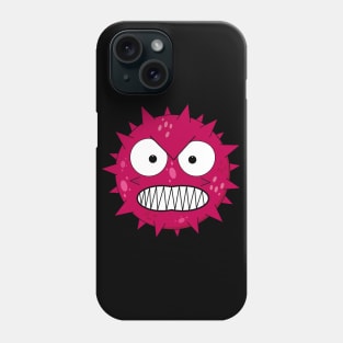 Angry red virus with fierce eyes Phone Case