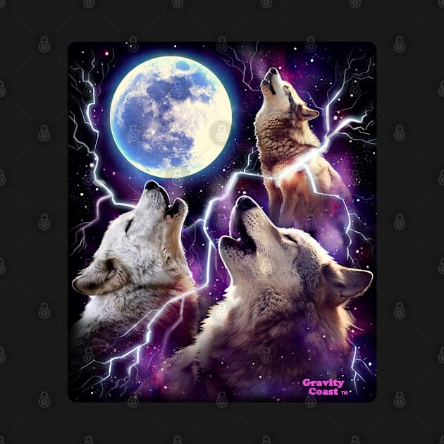 Wolves Howling at the Moon Three Wolf Moon by Silo Co.