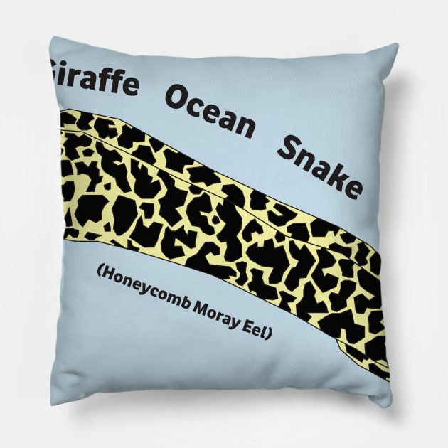 Giraffe Ocean Snake Pillow by VisionarySerendipity