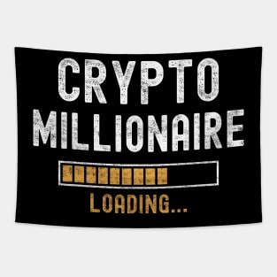 Funny Crypto Millionaire Loading Cryptocurrency Humor Tapestry