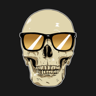 Skull Wearing Sunglasses Orange Lenses T-Shirt