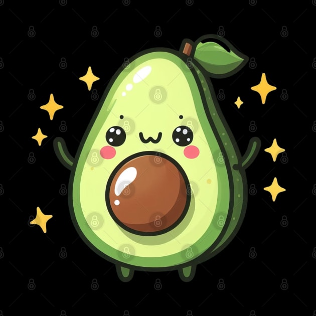 Little happy kawaii avocado by Evgmerk