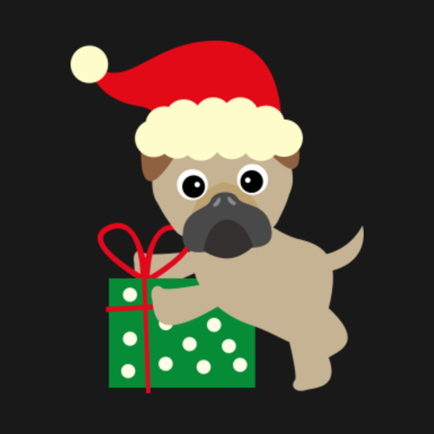 Disover Christmas Pug with Gift - Christmas Pug - T-Shirt