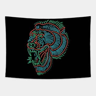 baboon neon tattoo Tapestry