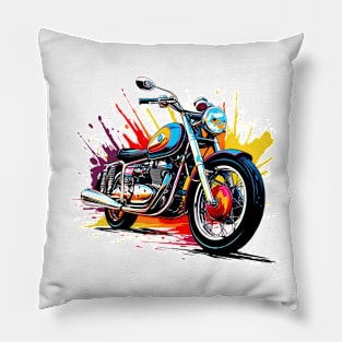 motorcycle with pop art style Pillow