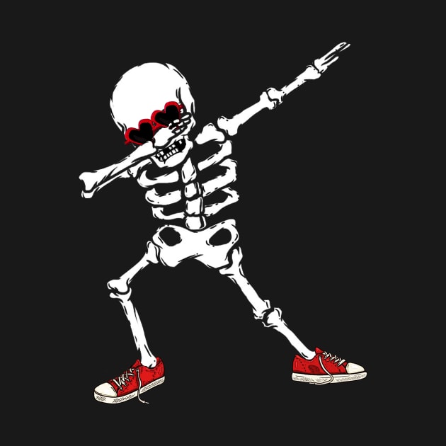 dabbing skeleton valentines day shirt. by diaalkilany