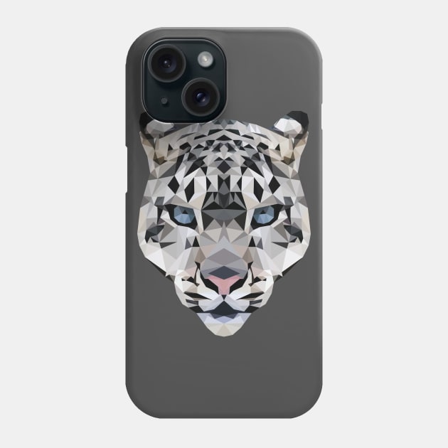 Geometrical Snow Leopard Phone Case by ErinFCampbell