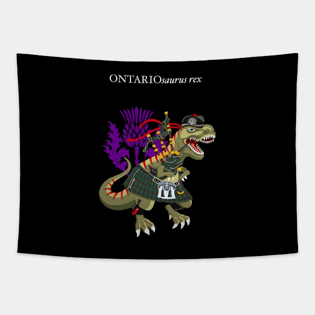 Clanosaurus Rex ONTARIOsaurus rex Plaid Ontario Scotland Ireland Family Tartan Tapestry by BullShirtCo