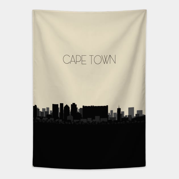 Cape Town Skyline Tapestry by inspirowl