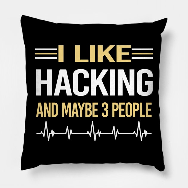 3 People Hacking Hack Hacker Pillow by symptomovertake